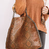 Hearts Run Wild Snake Print Tote In Brown Image - 1