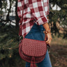 Oh So Gorgeous Woven Crossbody In Wine Image - 1