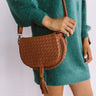 Oh So Gorgeous Woven Crossbody In Brown Image - 1
