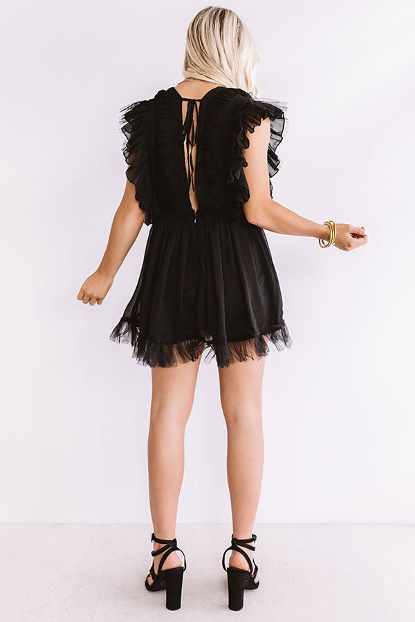 Ritzy In San Francisco Ruffle Romper In Black Image - 4