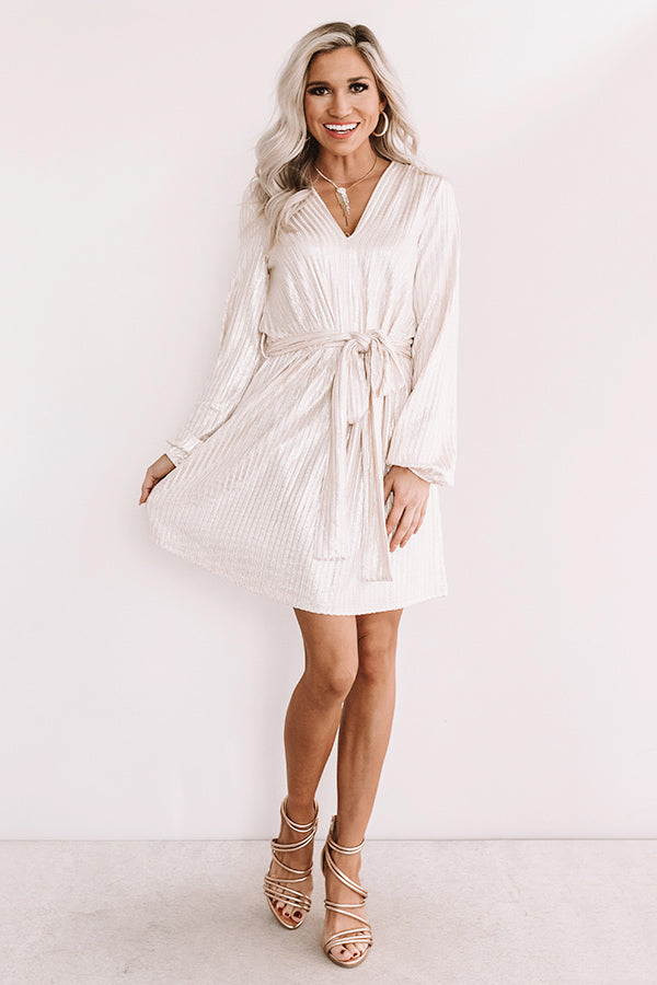 City Sparkles Dress in Champagne Image - 3