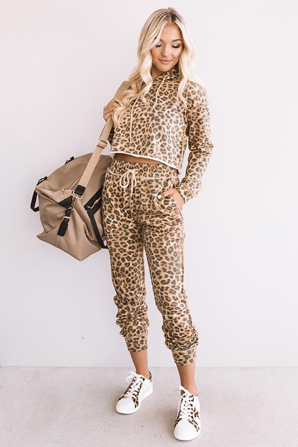Weekend Thrills Leopard Jogger Image - 2