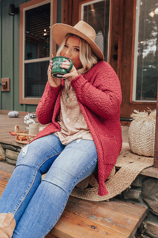 Jetsetter Popcorn Knit Cardigan In Rose Curves Image - 3