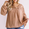 Seriously Smitten Lace Shift Top In Mocha Curves Image - 1