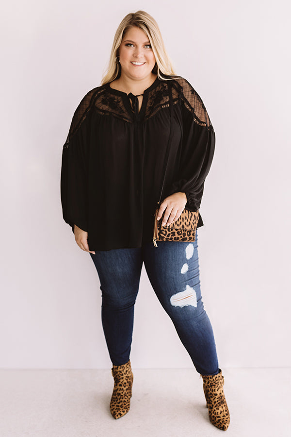 Seriously Smitten Lace Shift Top In Black Curves Image - 1