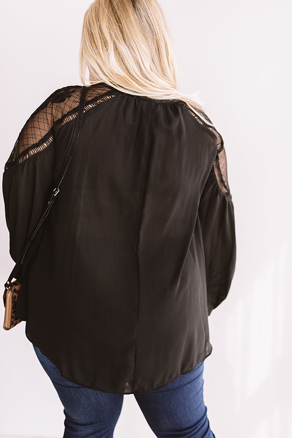 Seriously Smitten Lace Shift Top In Black Curves Image - 4