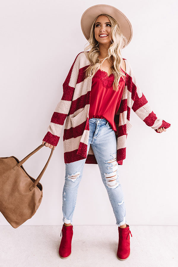 Sweetest Of All Stripe Chenille Cardigan Image - 2