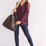 Seriously Smitten Lace Shift Top In Windsor Wine Image - 1