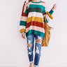 Pop Of Color Stripe Sweater In Emerald Image - 1