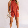 Tailgates and Touchdowns Romper in Rust Image - 1