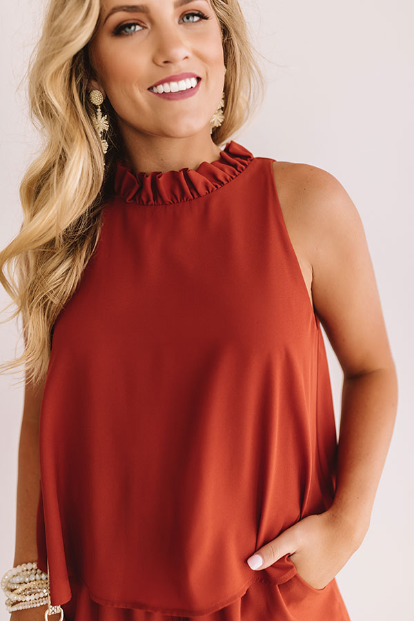 Tailgates and Touchdowns Romper in Rust Image - 3