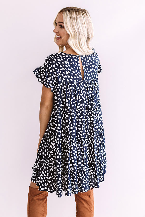 Southern Sunset Babydoll Dress In Navy Image - 4