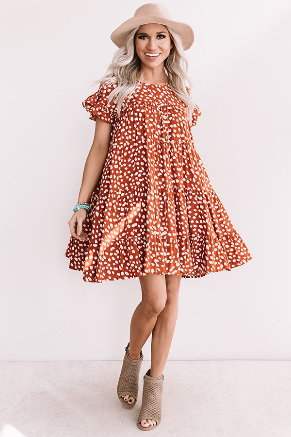 Southern Sunset Babydoll Dress In Rust Image - 1