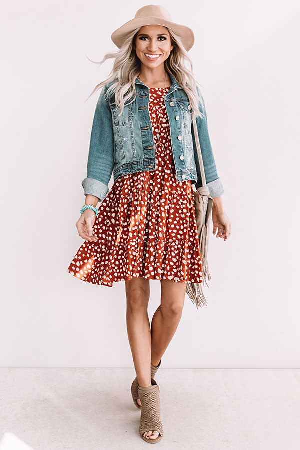 Southern Sunset Babydoll Dress In Rust Image - 2