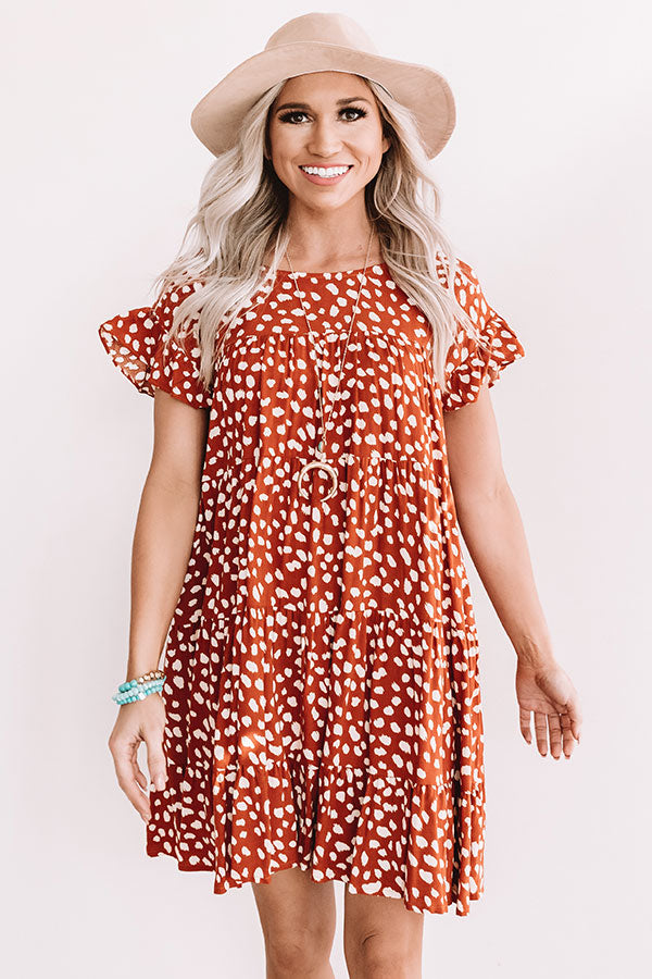 Southern Sunset Babydoll Dress In Rust Image - 3