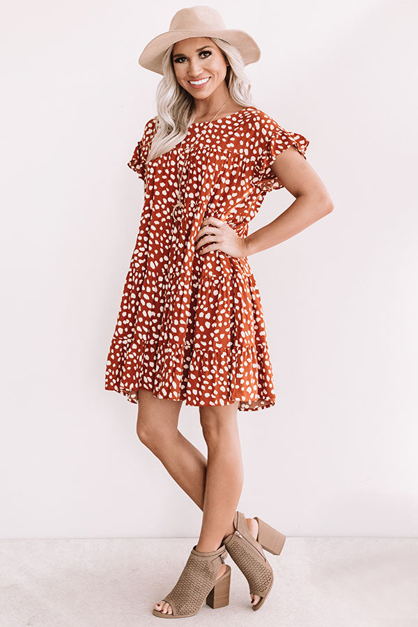 Southern Sunset Babydoll Dress In Rust Image - 5