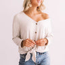 Social Debut Button Up Top In Stone Image - 1