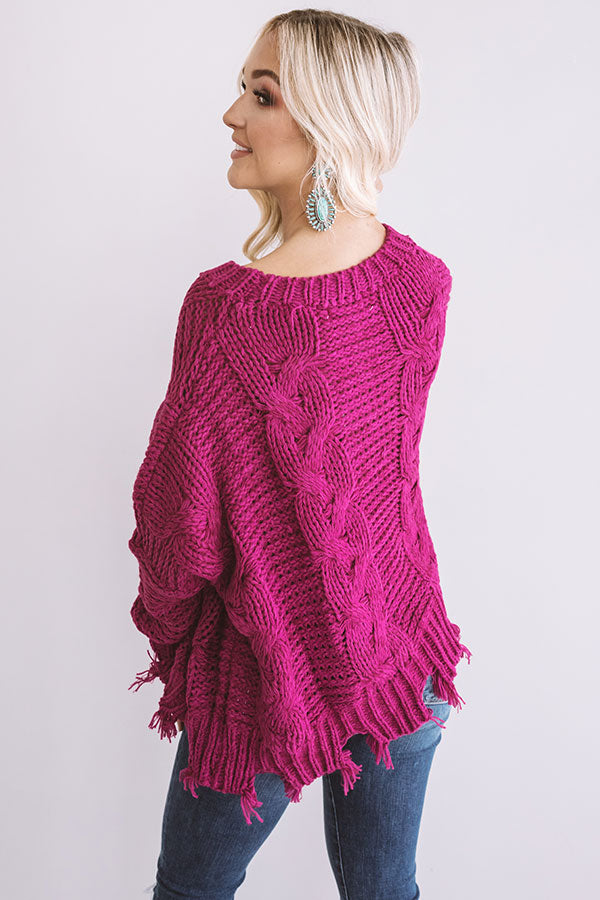 Blessed And Obsessed Cable Knit Sweater Image - 4