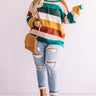 Pop Of Color Stripe Sweater In Emerald Curves Image - 1