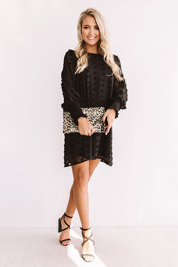 Cocktails And Cuties Shift Dress In Black
