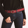 Close Up Ready Faux Leather Belt In Wine Image - 1
