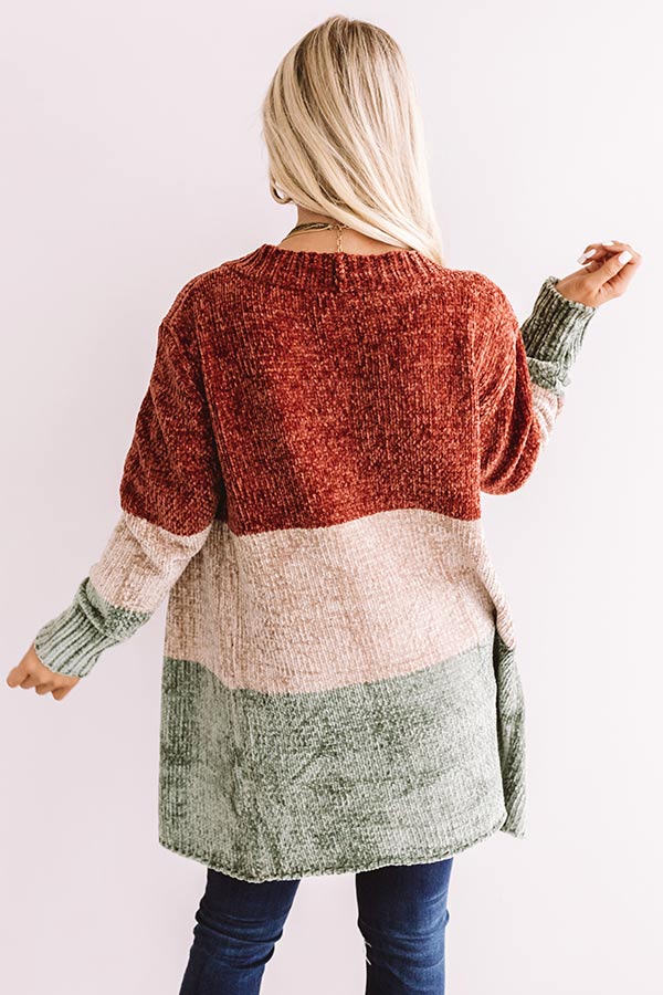 Cool And Collected Chenille Color Block Cardigan Image - 1