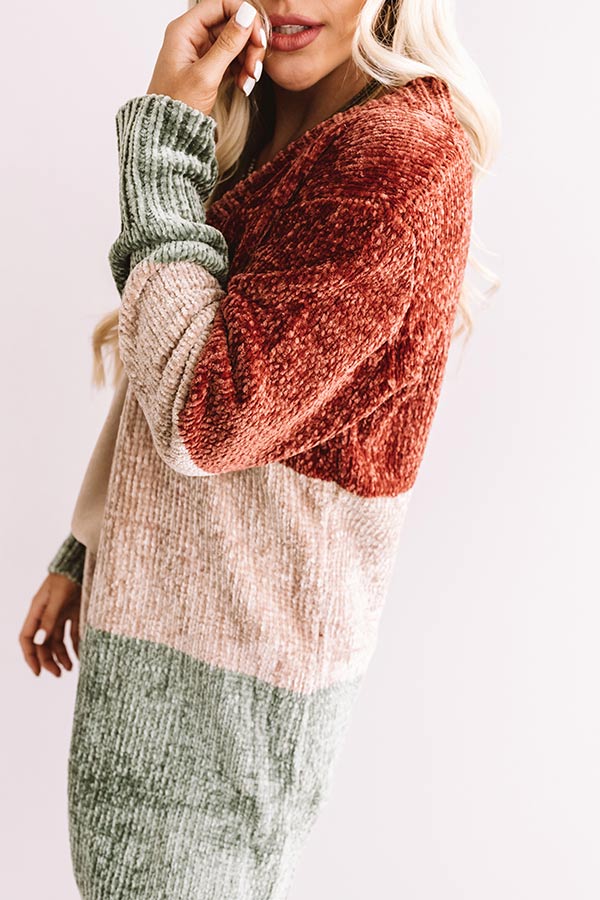 Cool And Collected Chenille Color Block Cardigan Image - 1