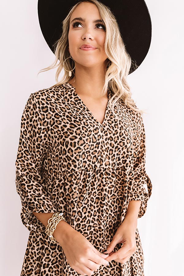 Girly Girl Leopard Babydoll Dress Image - 3