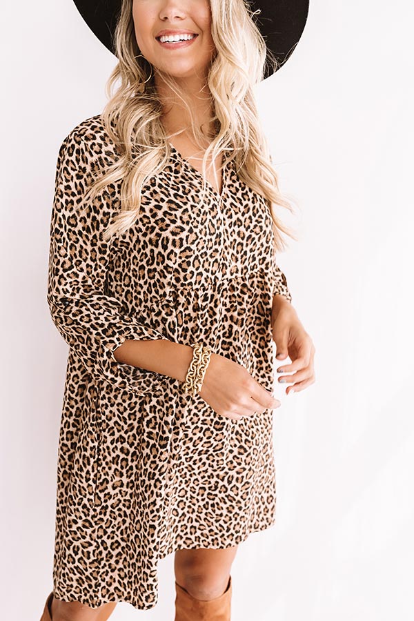 Girly Girl Leopard Babydoll Dress Image - 4