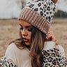Bonfire Bombshell Leopard Chenille Beanie In Taupe Image - 1