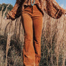 The Jasper High Waist Corduroy Flare In Copper Image - 1