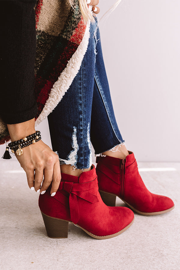 The Gracie Bootie In Red