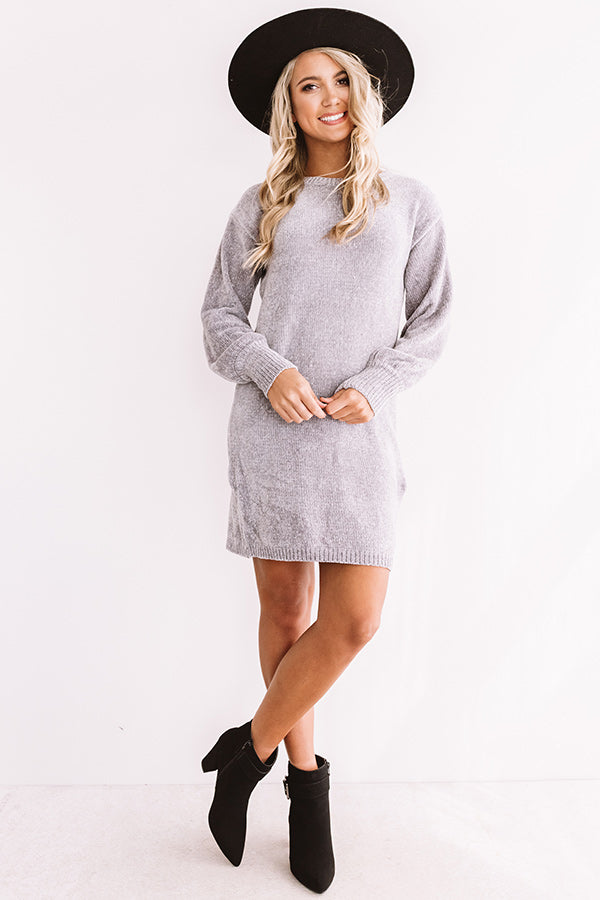 Chic Outlook Chenille Sweater Dress In Grey • Impressions Online Boutique