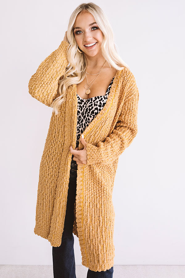 Fireside Toasty Popcorn-Knit Cardigan Image - 1