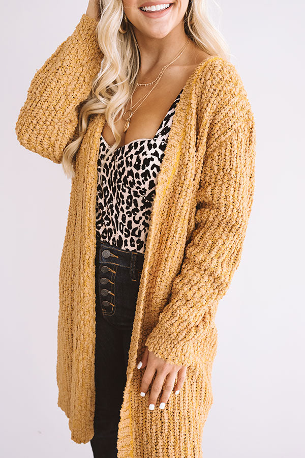 Fireside Toasty Popcorn-Knit Cardigan Image - 3