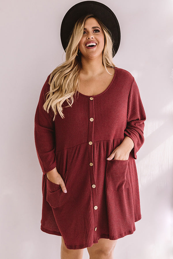 Bring On The Lattes Babydoll Tunic Dress In Aurora Red Curves Image - 3
