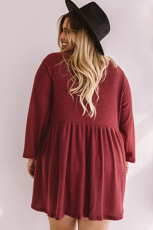 Bring On The Lattes Babydoll Tunic Dress In Aurora Red Curves Image - 2