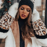 Bonfire Bombshell Leopard Chenille Beanie In Black Image - 1