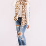 Bunny Slope Leopard Sherpa Vest In Cream Image - 1