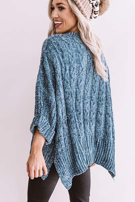 Chardonnay And Chic Chenille Sweater In Light Slate Image - 4