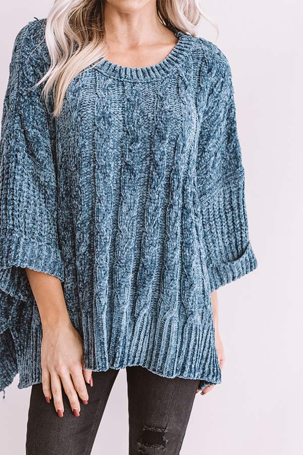 Chardonnay And Chic Chenille Sweater In Light Slate Image - 3
