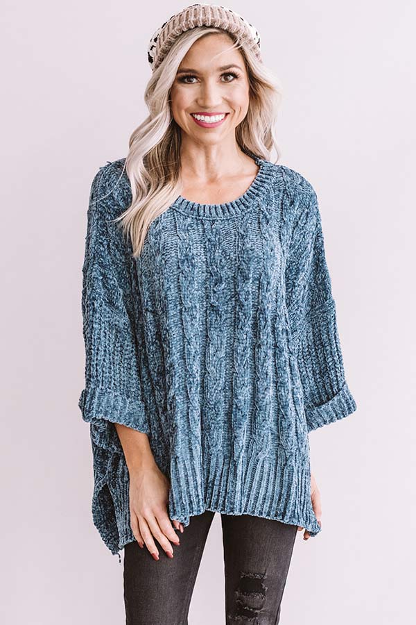 Chardonnay And Chic Chenille Sweater In Light Slate Image - 2