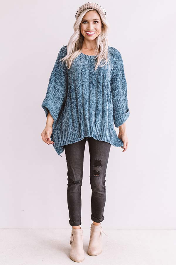 Chardonnay And Chic Chenille Sweater In Light Slate Image - 1