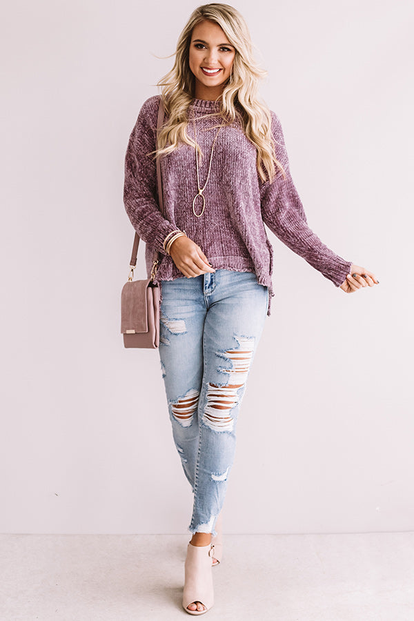 Lovely Starlet Chenille Sweater In Lavender Image - 2