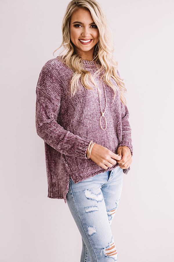 Lovely Starlet Chenille Sweater In Lavender Image - 1