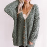 Marshmallow Cuddles Knit Cardigan In Sage Image - 1