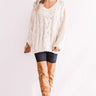 Wandering Through Winter Cable Knit Sweater In Ivory Image - 1