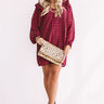 Romantic In Rome Shift Dress In Wine Image - 1