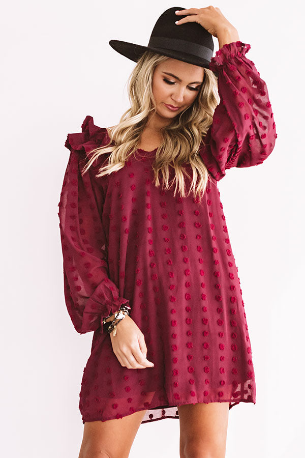Romantic In Rome Shift Dress In Wine Image - 2