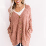 Marshmallow Cuddles Knit Cardigan In Blush Image - 1